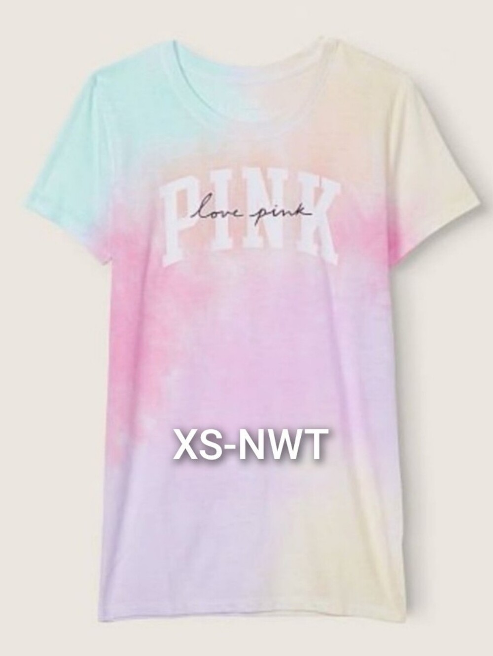 Sz XS NWT VS PINK TIE DYE FREYA EVERYDAY CLASSIC TEE